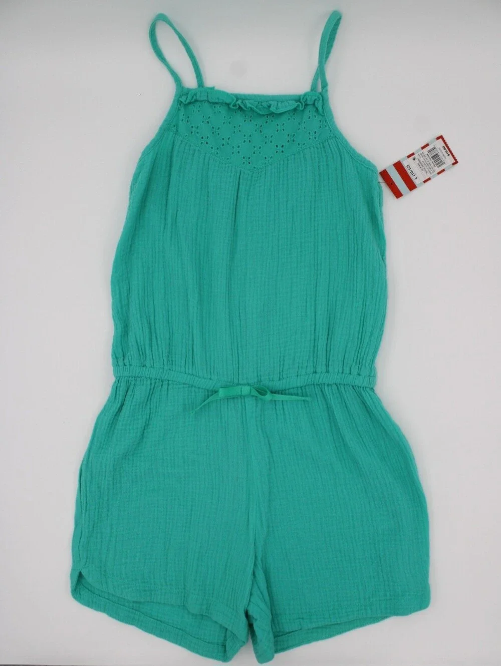 NWT Cat & Jack Teal Sleeveless Romper Girls Large 10/12